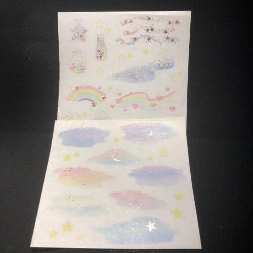 2020 Gold and Silver Foil Sky Sticker Sheets Card Making DIY Scrapbooking Label Sticker