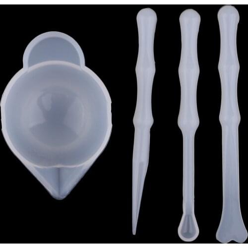 4 pcs Silicone Cup & Stirrers for Resin Color Mixing Cup UV Resin Epoxy Resin Equipment DIY Casting Jewelry Tools