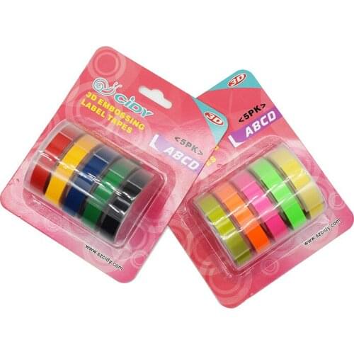 5 Rolls Of Multicolor Embossed Tape 9mm Embossed Label Tape Filled Compatible With Dymo Manual 3d Embossed Plotter Tape Tape
