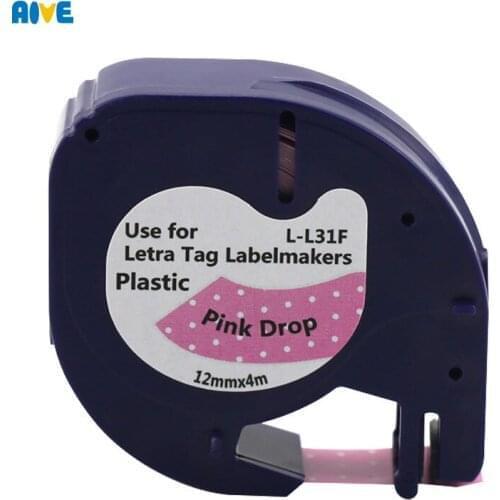 5pcs 91201 12mm Cartoon label Compatible Dymo LetraTag Pink Daisy 91331 Heat-sensitive Tape for LT-100H/100T PLUS QX-50 printer