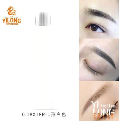 50pcs 0.18mm Lamina Tebori Flex Microblading 12 16 18 21 U shape Tattoo needles for Permanente makeup Eyebrow Blades Manual pen