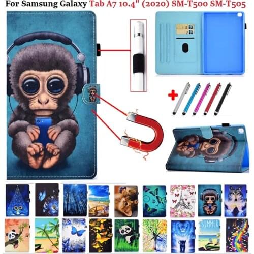 Tablet Cover For Samsung Galaxy Tab A7 10.4 2020 SM-T500 SM-T505 Monkey Lion Case For Samsung Tab A7 Case 2020 10 4 Etui Pen