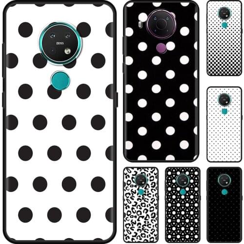 Black and White Polka Dot Cell Phone Case for Nokia 5.4 7.2 3.4 5.3 2.3 3.2 8.3 5G 2.4 2.2 4.2 1.3 1.4 C20 G20 X20 Cover Coque