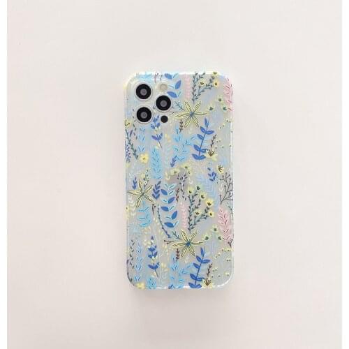 Fresh Little Flower Print Case for iPhone 12 Pro Max Back Phone Cover for 12 Mini 11 Pro Max X XS XR 8 7 Plus SE 2020 Capa