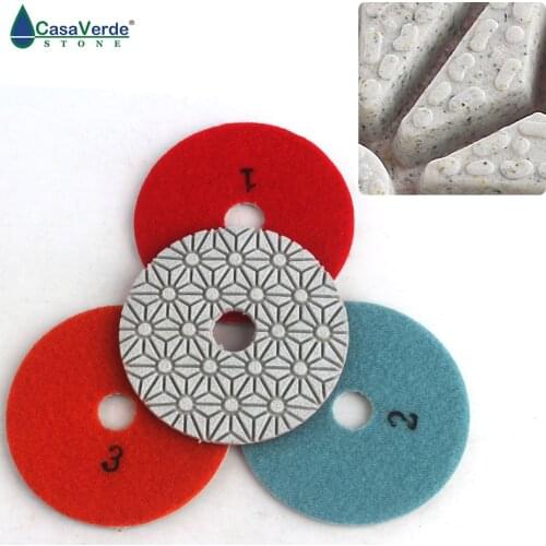 DC-HFW3PP02 3pcs/set 4 Inch Dry or Wet 3 Step Polishing Pads for Granite,Marble and Engineered Stone