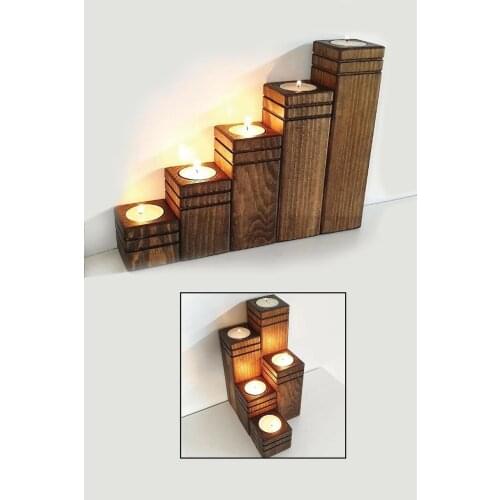 Wood Elegant Candle Holder. 5 piece Decorative Candle Holders. Can Put the desired Location. Can move