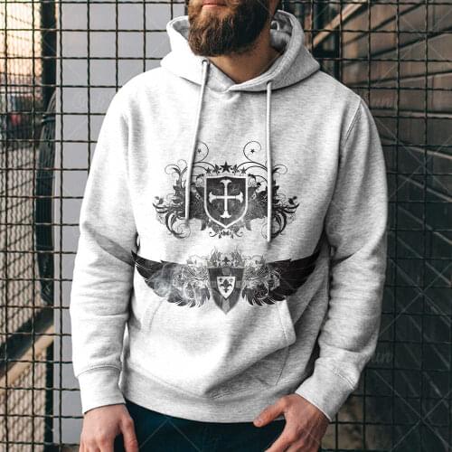 3D Retro Warrior Hoodie Fall/Winter 2021 New Mens Hoodie Fashion Print Long Sleeve Hoodie Mens Street Fashion Trend Top