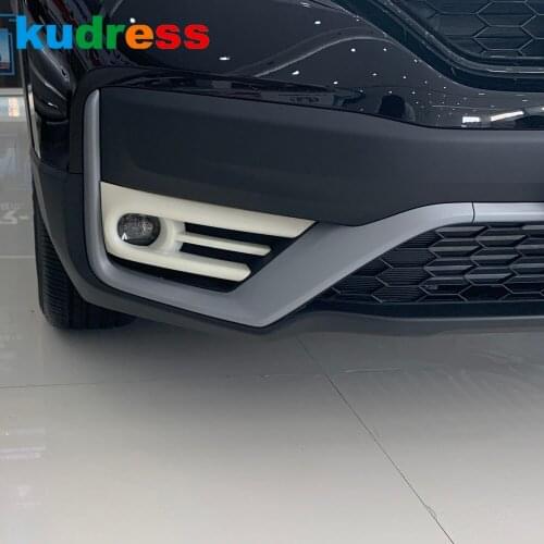 Front Fog Light Lamp Cover Trim For Honda CRV CR-V 2020 2021 Carbon Fiber Foglight Decoration Frame Molding Strip Car Styling