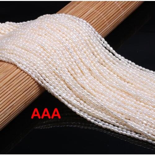 Natural Freshwater Pearl Beads Rice Shape Rank AAA for DIY Women Elegant Necklace Bracelet Jewelry Making Size 2.0-2.5mm