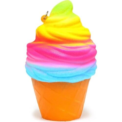 Jumbo Squishy Rainbow Ice Cream Super Slow Rising Kawaii Bread Bun Cake Sweet Charm Scented Kid Toy Gift Wholesale