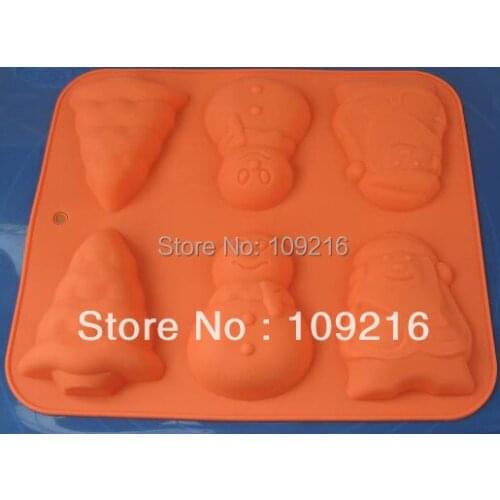 Wholesale!!! 1pcs Christmas Tree, Snowman etc. Food Grade Silicone Cake/Chocolate/Pudding/Jelly/Ice DIY mold