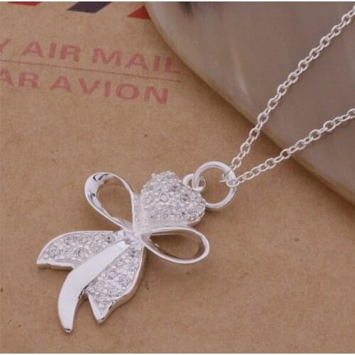 Wholesale High quality silver plated Fashion jewelry chains necklace pendant WN-117
