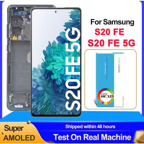 100% Original 6.5'' AMOLED Display For Samsung Galaxy S20 FE 5G G780 G781 S20 Lite Full LCD Touch Screen Digitizer Repair Parts