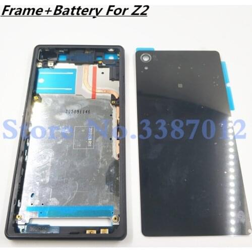 Original Full Housing For Sony Xperia Z2 L50w D6503 D6502 LCD Panel Middle Frame Case Battery door Cover Side Buttons