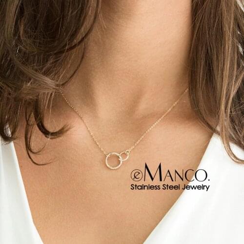 EManco stainless steel necklace women pendant necklace chokers for women fashion jewlery best friend necklace kolye