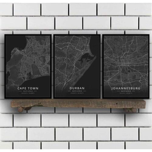Cape Town Durban Johannesburg Stellenbosch Pretoria South Africa Poster
