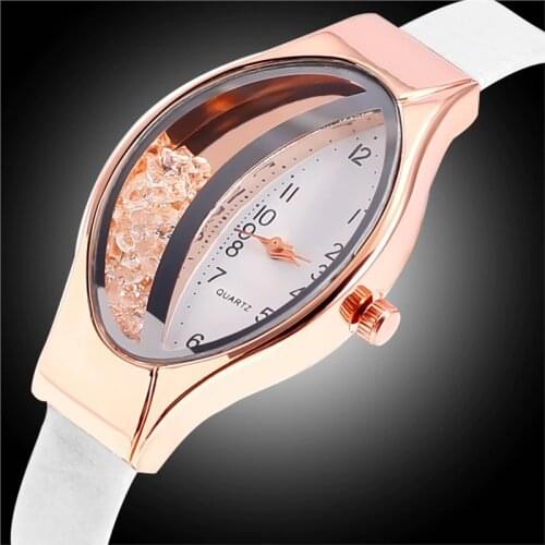 Casual Women Watches Oval Dial Wrist Watch Leather Rhinestone Designer Ladies Watch Clock Dress Gfit Montre Femme reloj mujer