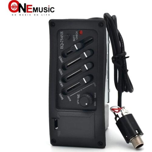 Professional 4 Band Acoustic Guitar Preamp Amplifier EQ 7545R Pickup 6.5MM Output Acoustic Guitar Acceseories Drop Shipping