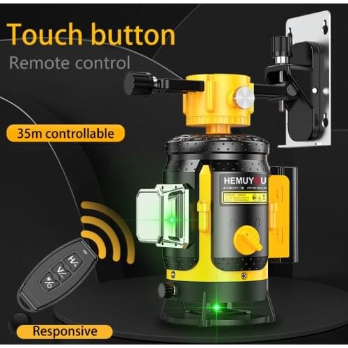 Laser Level 12 Line 3D Self Leveling 360 Degree Horizontal Green Laser Beam Line Horizontal Vertical Crosshair Indoor