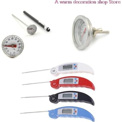 Foldable Food Thermometer Programmed Digital Kitchen Food Cooking Tool BBQ Meat Fork Barbecue Probe Type Temperature Gauge