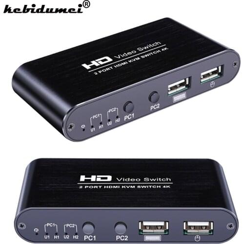 HDMI-compatible KVM switch 2 ports Video Switcher 4K USB switch KVM Splitter Box to share printer KVM HDMI-compatible CGA switch