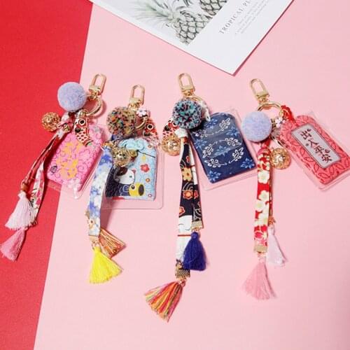 Lucky Japanese Sana handmade Cloth embroidery KeyChains Car Keys Bag Key Chains Decor Pendent Charm for Airpods for Samsung Buds