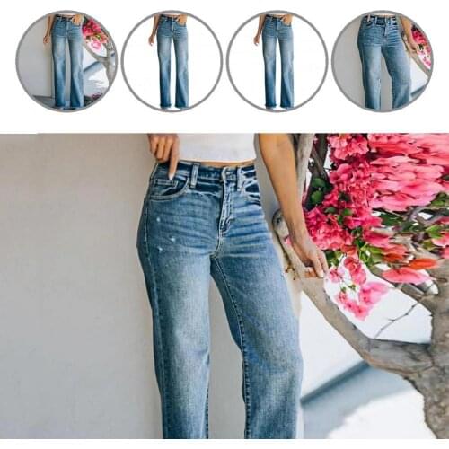 All Match Hole Gradient Slim Jeans for Daily Wear Lady Jeans All Match Hole Gradient Slim Jeans for Daily Wear