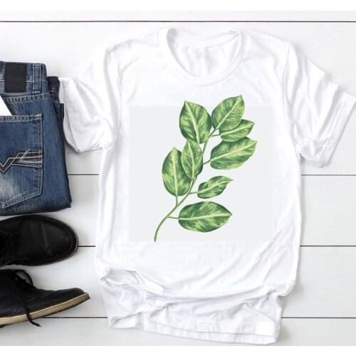 Women Short Sleeve Plant Simple Clothing Fashion Cartoon Summer Lady Print Tee Graphic T Top Female Tshirts Clothes T-Shirt