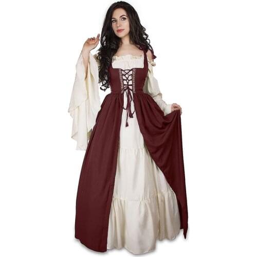 Adult Women Medieval Princess Costumes Carnival Party Elegant Renaissance Queen Cosplay Long Dress Women Retro Fancy Clothes