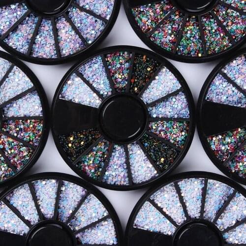 1 Box 1mm Mixed Color 3D Nail Decoration Colorful Round Wafer Professional Manicure Accessories