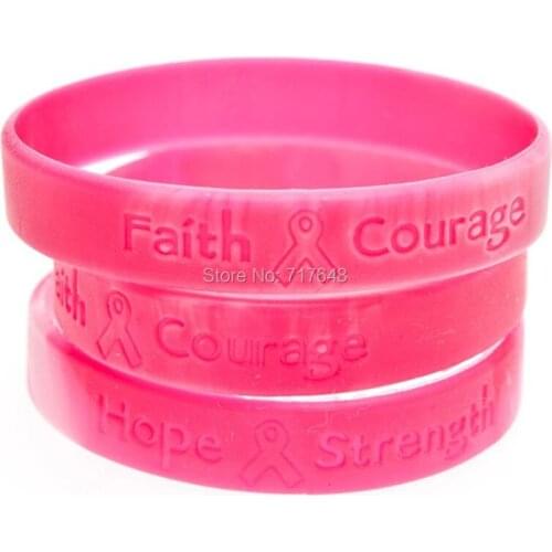 100pcs Camouflage Breast Cancer Awareness Ribbon wristband silicone bracelets free shipping by ePacket A