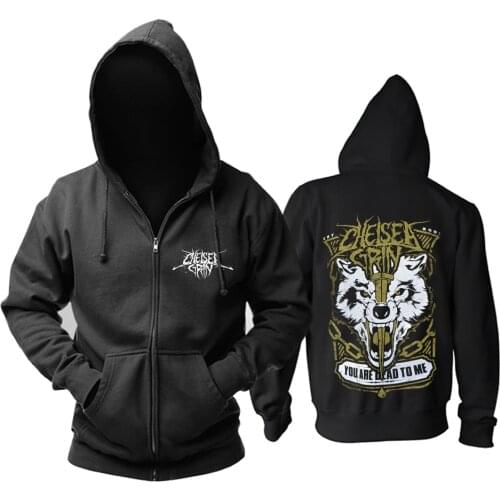 11 designs Zipper Sweatshirt Chelsea Grin Rock Cotton wolf hoodies shell jacket brand punk death heavy metal sudadera fleece