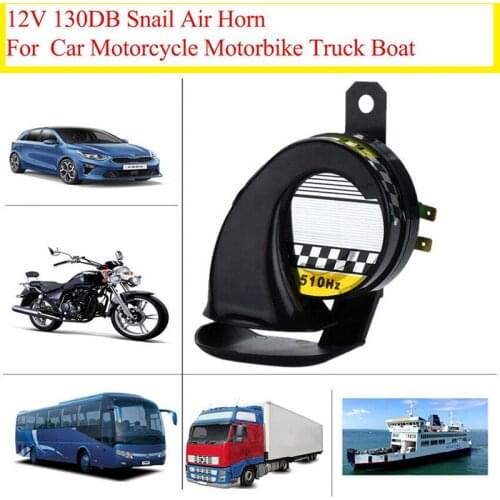 12V Waterproof Loud Snail Air Horn Siren 130dB For Universal Motorcycle Truck
