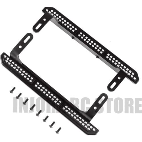 2PCS Metal Black Side Pedal Rock Sliders with Screws for 1/10 Scale RC Crawler Traxxas TRX-4 Upgrade Parts