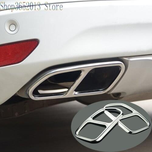 For Volvo XC60 2014-2017 Stainless Steel Inlet Tail Rear Pipe Tip Muffler Cover trim Car Styling Accessories 2pcs