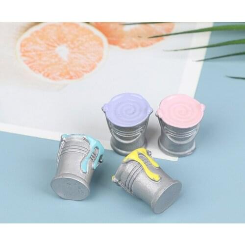 4pcs/set Doll House Miniature Color Paint bucket Landscape Model Prop Toy