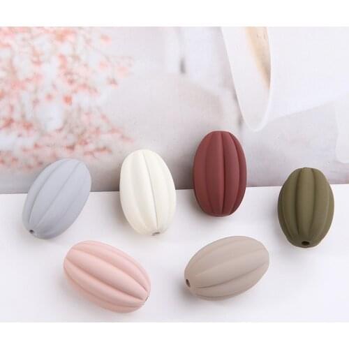 6pcs Korean Style Acrylic Earrings Matte Rubber Paint Straight Hole Pumpkin Beads Hair Accessories Beaded Earrings Diy Jewelry