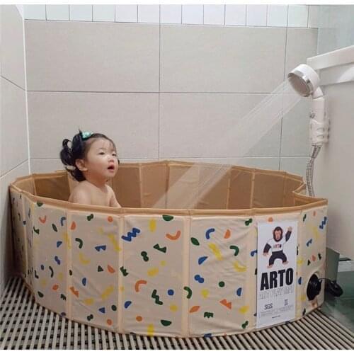Folding swimming pool childrens bathtub game Bobo ball pool baby indoor and outdoor play storage fence ocean ball pool