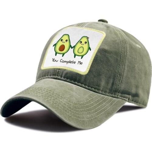 Avocado Baseball Cap You Complete Me Breathable Sun Shade Riding Hats Sports Unisex Cartoon Caps Cotton Outdoor Snapback Hat