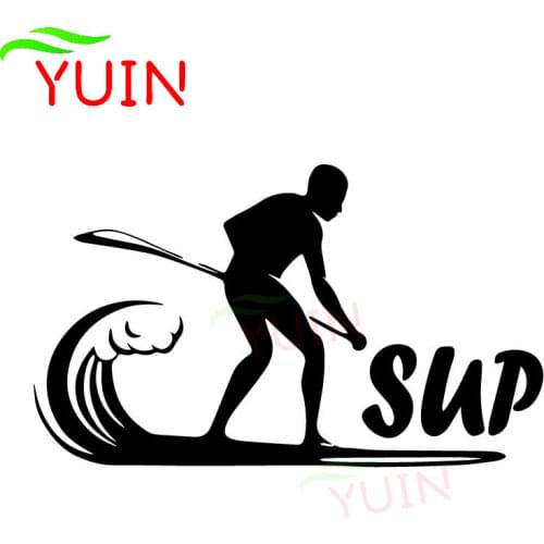 Stand Up Paddle Paddle SUP Decorative Car Sticker Personality Fashion Creative PVC Waterproof Decal Black/White/Red/Laser/Silver