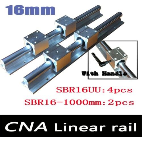 Express Shipping: 2pcs SBR16 L 1000mm Linear Bearing Rails + 4pcs SBR16UU Linear Motion Bearing Blocks (can be cut any length)