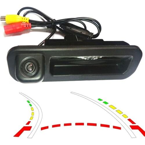 HD CCD Dynamic Trajectory Tracking camera for Ford Focus 2 Focus 3 2012 Car parking rearview reverse backup Camera Trunk handle