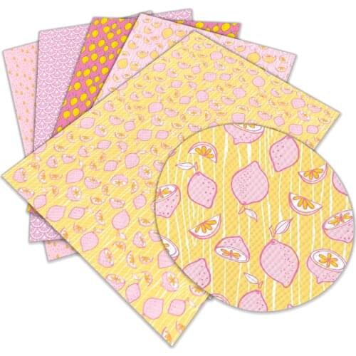 30 cm x 136 cm Lemon Printed Synthetic Leather for DIY Bag Material Fabric L059 L060