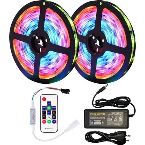5-20m Kit WS2811 Digital Pixels LED Strip lights 14key/17key Remote RF Wireless Controller Adapter Party and Home Decoration 12V