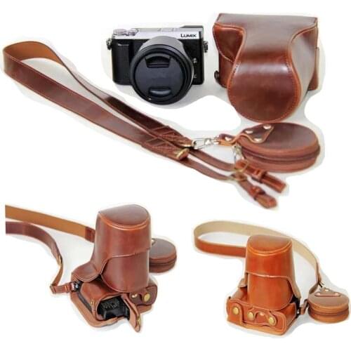 Black/Brown/Coffe Digital Camera Leather Case Cover for Panasonic GX85 GX80 GX 85 GX 80 Wth Storage Bag Bottom Opening Case