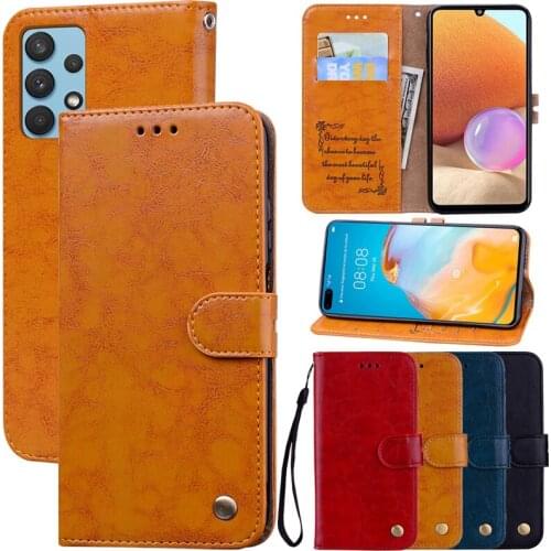 Leather Flip Case For Samsung Galaxy A32 A12 A02 A02S A42 A52 A72 M31S A21S A31 M31 A51 A71 S20 FE S21 Plus Ultra A30 A50 A70