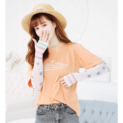 Colorful Sun UV Protection Arm Sleeves Summer Ice Cool Cycling Running Fishing Climbing Driving Arm Cover Warmers for Women