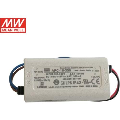 MEAN WELL APC-16-350 16W Single output Switching Power Supply 350mA 12-48V LED Driver
