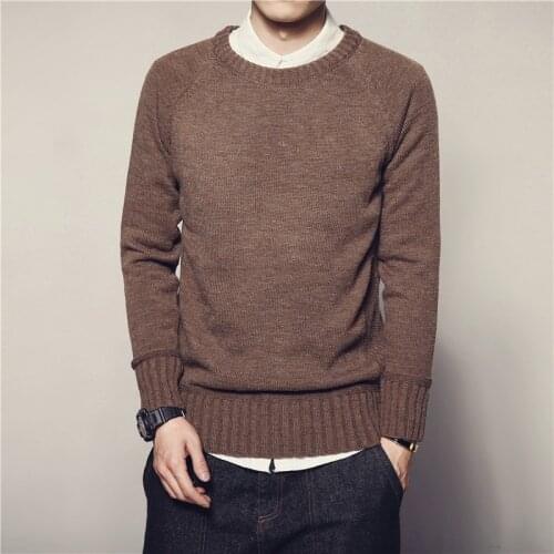 Autumn new mens round neck sweater Slim pullover large size sweater mens tide