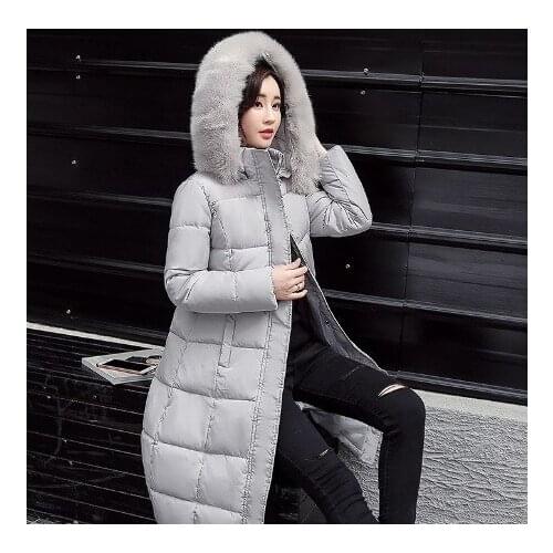 2019 New Winter Clothes Long Mianfu Woman Self-cultivation Thickening Overknee Heavy Seta Lead Cotton-padded Keep Coat Tide